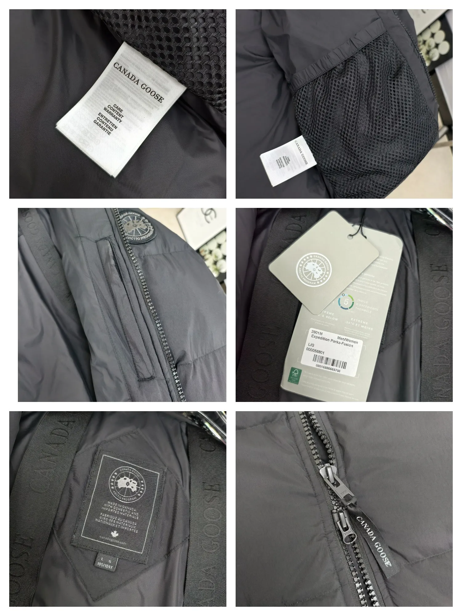 P940 Canada Goose Lawrence Down Jacket The Lawrence Down Jacket provides essential protection for everyday adventures and is made from sustainable Enduraluxe fabric with a durable soft touch. It features a quilted body, an adjustable down hood and a longer hem. Adjustable, down-filled, communicated hood. Two-way center front zipper increases range of motion and ventilation. The chin-protecting suede knit stand-up collar is soft and extra-comfortable. Inset rib-knit cuffs for added comfort and locked in heat. CORDURAD piping at the cuffs hem and reflective double-stripe grip tape at the back. Internal shoulder strap Color: black with red label black with black label azure blue Size: XS-2XL